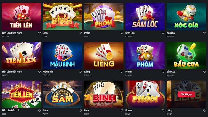 Top 5 trò chơi thịnh hành trên game bài Mebet
